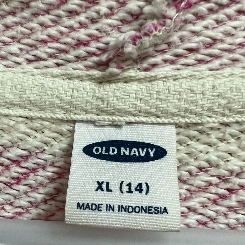 Old Navy- Youth Size: 14, Pink/White Palm Tree‎ Embroidered pull over, Pre-Owned